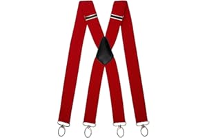 Olata Heavy Duty X-Shape Multi-Purpose Wide Braces/Suspenders with Carabiner Clips - 4cm