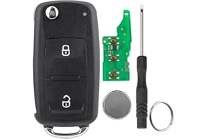 GZXNKEY 2-Tasten Auto schlüssel 433MHz ID48 Chip Für Volkswagen Golf Passat Polo T5 Schlüssel Klappschlüssel Mit Schraubendreher und Schlüsselring（5K0837202AD）