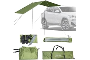 CHENBOOW Auvent Voiture,Auvent de Caravane 440x200cm,Tente de Hayon de Voiture,Voiture Côté Tente,Motorhome Tarp Auvent,Bus Auvent Tarp,Paroi Avant et Latérales pour Store Banne