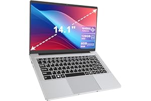 LEEDOW 14" Laptop - Celeron N4000 Dual-Core Up to 2.6GHz,6GB RAM,128GB SSD,Silent Fanless Design,Fast Dual-Band WiFi,Bluetooth 5.0,USB 3.0,Mini-HDMI – Ideal for Home,Study & Office