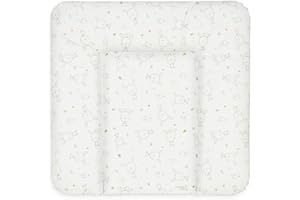 Ceba Baby® Matelas à Langer Bebe souple 72x75 cm - Matelas à langer epais lavable - pour garçons et filles - Certifié Öko-Tex - Imperméable - Lapin Blanc Rêveur - 75x72 cm