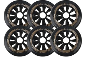 XGXOZ 6 Pack Inline Skate Wheels, 90mm / 100mm / 110mm Roller Blade Skating Wheels, 85A Roller Skate Wheels pour Roller Blade Wheel Remplacement,Noir,100mm