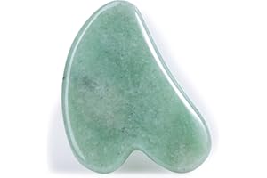 SANDINE SILKY SKIN Guasha Giada Massaggio Raschiante - Aventurine Jade Gua Sha Board -Strumento Raschietto Tradizionale per Anti-Invecchiamento - Pietra Naturale Avventurina Guasha - Guasha di Pietra Giada di Sandine