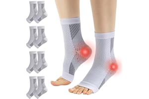 ROGOHPE Compression Socks for Women & Men 4 Pairs Neuropathy Socks Arthritis Ankle Support Foot Sleeves Neuro Socks Anti-Slip Soothe Socks Pain Relief Neuropathy Pain