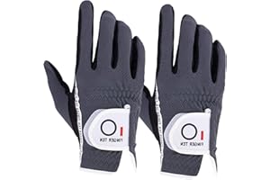 FINGER TEN Golf Gloves Men Left Hand Right Rain Grip Weathersof Value 2 Pack, Mens Golf Glove Wear Resistant Non Slip Flexible Durable