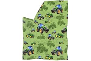 POLERO Farm Tractor Track Blankets for Boys Mens Lightweight Bed Throw Blankets Soft Warm Cosy Blanket for Soft Couch Car Dorm Size XL