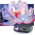 Smart 4K LED Projector Daylight 1400 ANSI with WIFI6 Bluetooth,5G LCD Video Projector 1080P Native Home Cinema Outdoor Movie Ceiling Wireless Android Netflix Airplay Digital Zoom HDMI USB,NFC Casting