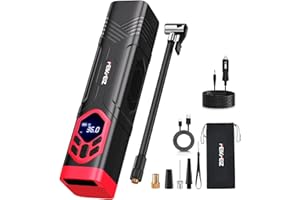 FEIKFEIZ Elektrische Luftpumpe, 150PSI 7800mAh Autopumpe, Dual Power (Akku & DC 12V 3,5m Autostromversorgung) Akku-Luftpumpe mit LED-Licht für Autos, Motorräder, Fahrräder und Bälle..