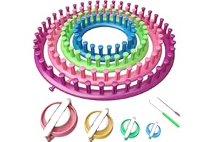 Readaeer Round Knitting Looms Set Craft Kit Tool with Hook Needle and Pompom Maker
