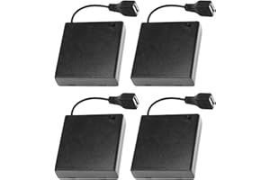 LIAMGUS 4 Pcs 4 AA Battery Holder USB Switch, USB Female Socket, 4 x 1.5V AA Battery Box Holder