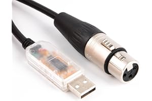 USANGREEN FTDI Câble USB RS485 XLR DMX512 pour SGM Dmxking Dmxcontrol Freestyler Téléchargement Longueur : 1,8 m