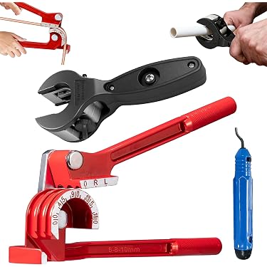 Aisny Kit à Border Conduites Frein 9 Tailles – Outil Sertissage + Coupe-Tube Pour Cuivre, Aluminium & Plastique 3-20 Mm