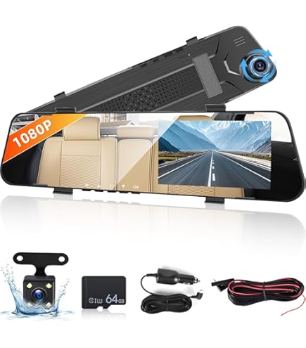 Dashcam voor in de auto, 4,3 inch achteruitkijkspiegel met camera op