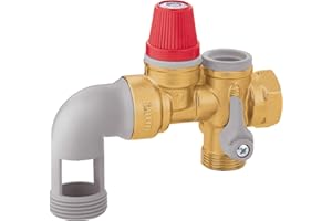 Dipra 902060 Groupe de sécurité coudé Standard Chauffe Eau, Rouge