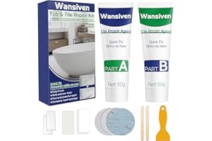 Wansiven Shower Tray Repair Kit, Enamel Tub Tile and Shower Repair Kit, Waterproof and Leak-Proof Bathtub and Sink Repair, Bathtub Crack Refinishing Kit to Repair Scratches, Holes, Cracks