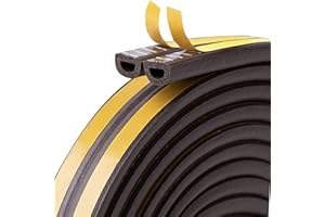 teeppo Guarnizione Finestra, Schiuma Nastro Guarnizione Porta Autoadesivo per Porte e Finestre, Striscia di Gomma per Prova di Collisione, Rumore, Vento Freddo, Spogliatura del Tempo (5M, Marrone)