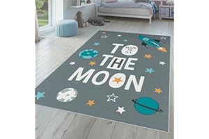 TT Home Kinderteppich Teppich Kinderzimmer Junge Mädchen Spielteppich Baby Modern, Farbe: Dunkelgrau, Größe:120x160 cm