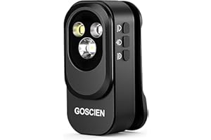 GOSCIEN Pro Lampe de poche rechargeable EDC à clip 500 lumens - Étancheité IPX6, 3 modes d’éclairage, recharge USB-C magnétique - Pour cyclisme, urgences, extérieur et plus (Noir)