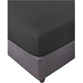 Miracle Home. Fitted Sheet 100% Brushed Microfibre, Adjustable, Elastic and Anti-Peeling, 135 x 200, 135 cm Bed, Black