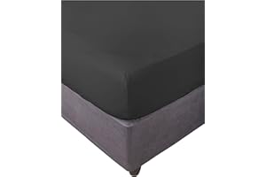 Miracle Home. Sábana Bajera 100% Microfibra cepillada, Ajustable, elástica y antipeeling. 135X200. Cama 135. Negro