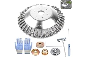 LOEPENLE 150 mm x 25.4 mm weed brush for brush cutter, weed brush, wire brush for brush cutter, weed brush for brush cutter with weed brush, wild herb brush for brush cutter, 6 inches