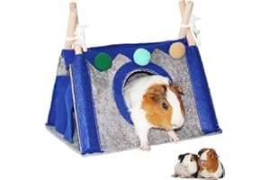 VERTUPET Meerschweinchen-Versteck für Kleintiere, stabiles Meerschweinchen-Spielzeug, Käfigzubehör für Kaninchen, Chinchillas, Hamster, Frettchen, Igel, Kaninchen, Gleiter, Ratten (Blau, M)