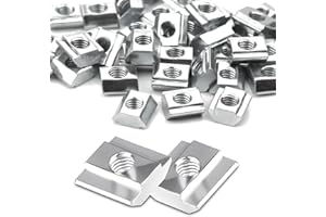 Ziamzra Nutensteine M4, dadi scorrevoli in acciaio al carbonio, serie 20, 40 pezzi, per scanalatura a T, M4, dadi scorrevoli pesanti 6 tipo B, dadi scorrevoli M4, per profilo in alluminio