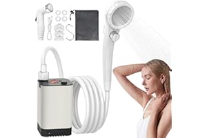 INSMART Portable Shower,Rechargeable Camp Shower Pump(5200mAh), Portable Shower for Camping with Adjustable Water Flow Speed, Camping Essentials Outdoor Shower, Suitable for Hiking, Traveling, etc.
