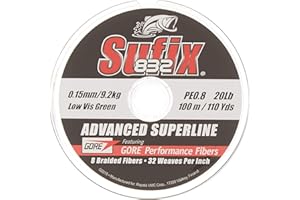 Sufix - 832 Advanced Superline 250, Color Verde, Talla 0.200 mm