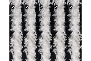 WINOK Federboa Weiß, 5 Stück 40 Gram 200 cm Federstola Feder Schal Weiss Federboa Einfarbig Federdichten Flauschige Girlande Für Weihnachtsbaum Karneval Fasching Stola Kostüm Party Damen Kinder