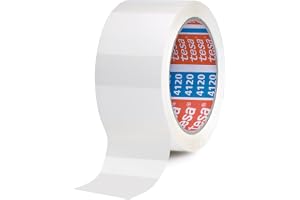 tesa 4120 PVC-paketband - 66 m x 50 mm - vitt - 6 rullar | Mångsidigt förpackningstejp för medelstora paket - tejp som rullas