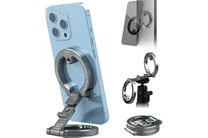 CAMOLO GEEK Magnetyczny podwójny uchwyt na telefon, kompatybilny z Magsafe, iPhone 16, 15, 14, 13, 12 Pro Max Plus, 6,35 mm, uchwyt na śrubę, statyw podróżny, magnetyczny uchwyt na telefon