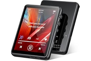 JOLIKER Odtwarzacz MP3 32GB Bluetooth 5.0 z 2.4 calowym ekranem dotykowym, przenośny odtwarzacz dźwięku HiFi MP3 z głośnikiem, radio FM, nagrywanie głosu, do 128 GB