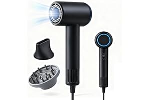 BPMIO Ionen Haartrockner, 1500W Föhn mit Diffusor, 500M Negative Ionen, 150.000 U/min Motor für Schnelles Trocknen, 56dB Leise, 4 Temperatureinstellungen, Reise Haartrockner für Zuhause