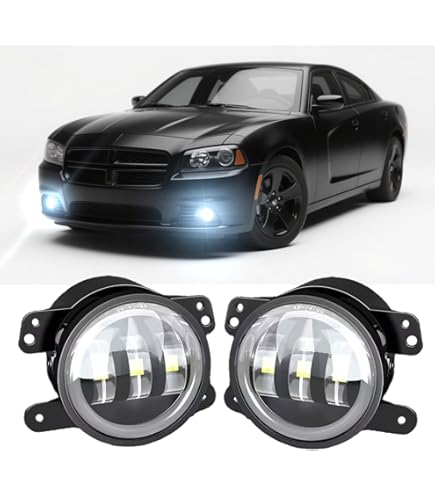 YLT AUTO Fog Light w/Bulbs Replacement Kit Clear Lens for 2005 2006 2007  2008 2009 2010 Dodge Dakota Dodge Grand/Dodge Charger/Challenger Avenger :  Amazon.ae