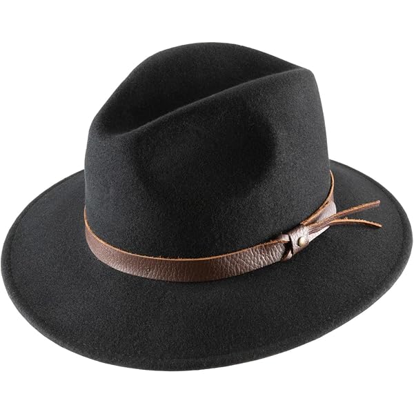 Chapeau Trilby En Feutre De Laine - Fabriqué En Italie - Taille 60 Cm - Couleur Noir - Modèle Unisexe