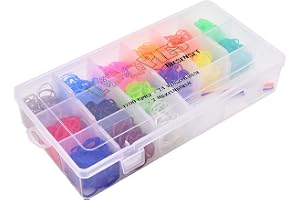 Kögler 76176 – Loopies Loom band, stort set med 1 200 ringar, 24 lås och 2 kroknålar, ca 23 x 12,5 x 4,3 cm, för färgglada ar