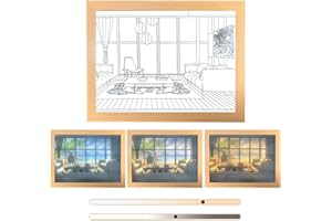 Jastown Lighting Painting Decoration,décoration de peinture lumineuse,cadre photo lumineux à led,light up painting,cadre d'art avec art d'ombre légère,décoration de peinture d'éclairage led (seaside)