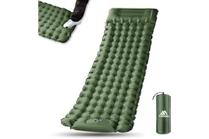 flintronic Samopompująca się karimata kempingowa z pompką do stóp, grubość 10 cm, wodoszczelna, z poduszką pod głowę, nadmuchiwany materac, składana mata do spania na świeżym powietrzu, kemping,