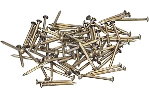 QUARKZMAN 80 Pcs Petits Clous 1,2mmx15mm(DxL) Petits Clous en Laiton Clous de Quincaillerie Petits Clous pour Boîtes Décoratives en Bois Accessoires de Maison, Tonalité Bronze