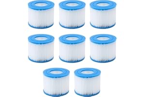 MaxEarn 8Pcs VI Filters, Hot Tub Filter Cartridges Replacement Water Filter for Lay-Z Spa, Miami, Vegas, Monaco, 90352E 58323E 58323 90427E Pool Skimmers Pump for Inflatable Pools, Hot Submarines, Spa
