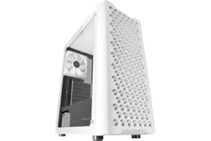 Mars Gaming MC-iPRO, Caja Profesional ATX, Rejilla Frontal de Malla 3D, Ventana Lateral Cristal Templado, Ventilador FDB Ultrasilencioso 12cm, Caja PC con Soporte Refrigeración Líquida, Blanco