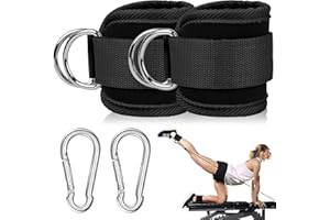 Obidodi Ankle Straps for Cable Machine, 2Pcs Adjustable Gym Ankle Strap with Carabiner for Men and Women Ankle Cuffs, Double D-Ring Professional Gym Cuffs for Legs Kickback, Glute Workouts