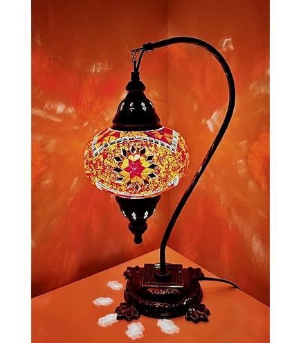 Samarkand-Lights Mosaik-Tischlampe – Orientalische Lampe In Gold, Handgefertigt