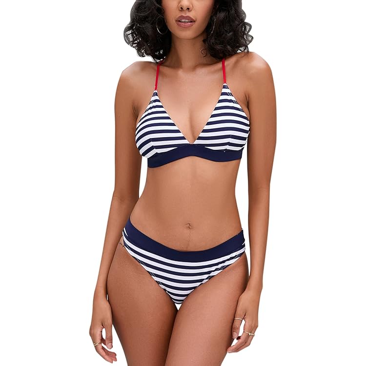 ESPRIT Brela Beach Rcs Pad.plunge Bikini Pour Femme, Bleu Marine 3