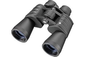 Bresser Jumelles Hunter 20x50 à fort grossissement, optiques entièrement revêtues et corps robuste renforcé en caoutchouc, y compris filetage de raccordement pour trépied, réglage dioptrique, noir