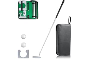 Uadme Mini Golf Putter Set, Indoor Golf Putting Practice Training Club Putter Kit with Balls, Goal Rack and Carry Bag, Fun Games for Adults and Kids