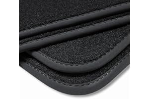 teileplus24 V276 Velours Fußmatten kompatibel mit Skoda Karoq 2017- Trittschutz Fahrermatte, Naht:Schwarz