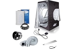 NICEGROW.DE NICEGROW Box Set Zelt Abluft 243 CBM/h Growzelt 60x60x140cm Aktivkohlefilter Grow Tent