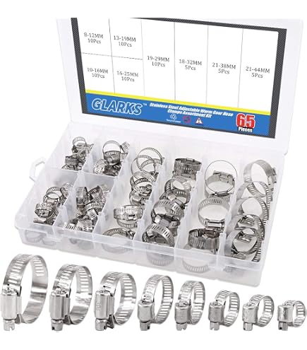 100 Colliers De Serrage Acier Inox Réglables 8-44mm - Avec Tournevis - Pour Tuyaux Eau, Gaz, Auto
